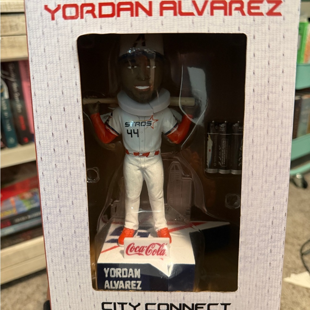 Coca Cola Yordan Alvarez Bobblehead with Red and White Uniform